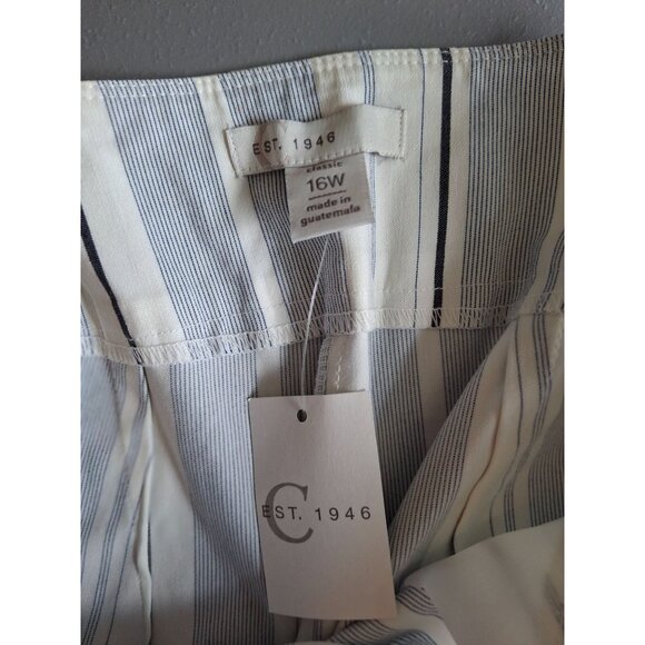 Cato Est 1946 Womens Cropped Pants 16W Striped Wide Leg Classic Fit Preppy Retro - Picture 3 of 9